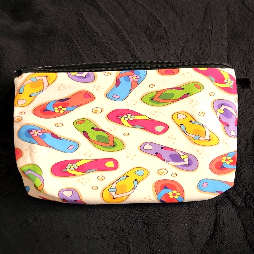 NEW- Cosmetic bag- Flip flops